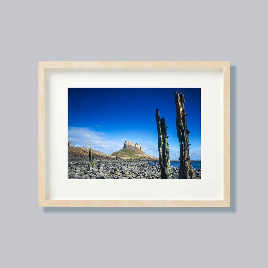 Landscape photograph of Lindisfarne Castle on Holy Island in Northumberland.