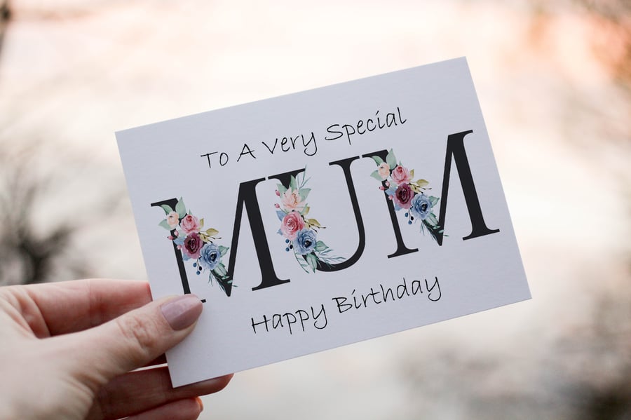 Letter Art Birthday Card, Mum Birthday Card, Card for Mum, Birthday Card