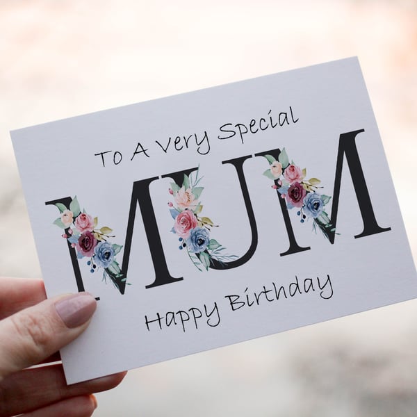 Letter Art Birthday Card, Mum Birthday Card, Card for Mum, Birthday Card