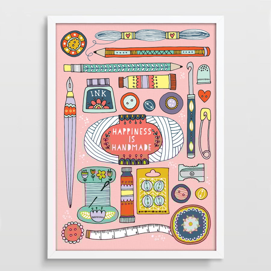 Happiness is Handmade Print