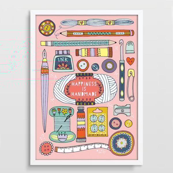 Happiness is Handmade Print