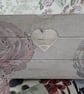 Rustic Shabby Chic Rose Wooden Crate Storage Box Hand Painted & Rose Transfer