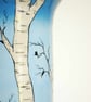 Large Vase - Birch Trees, Sky and Birds - Image 4