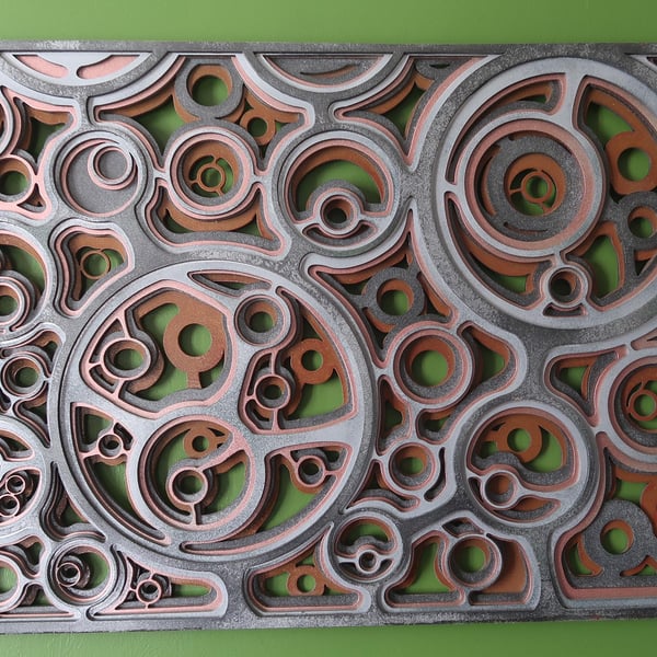 3D Wall art, Multi layered, Laser cut, Wood Carving , Geometric, Contemporary.