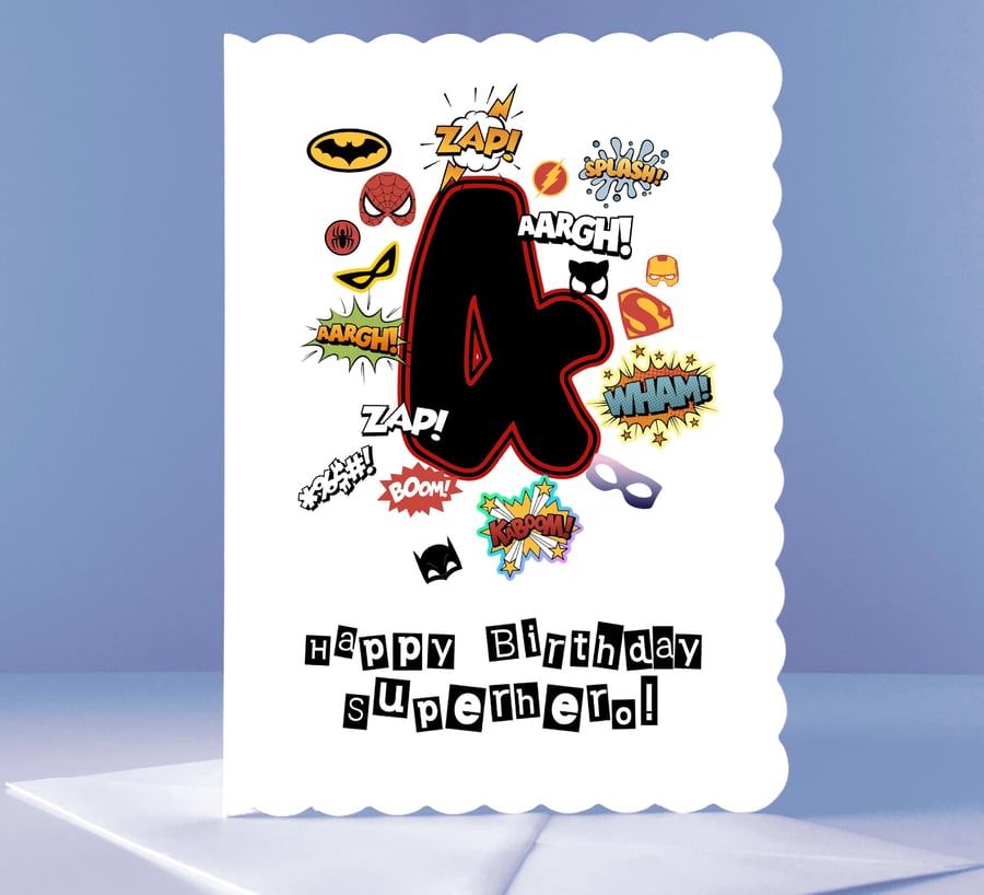 4th Birthday Card to a Superhero!