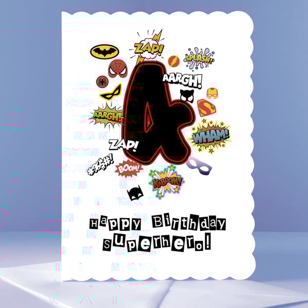 4th Birthday Card to a Superhero!