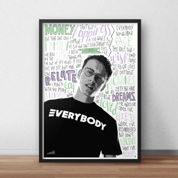 Logic INSPIRED Poster, Print with Quotes, Lyrics