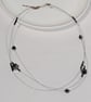 3 Strand fine necklace with Hematite