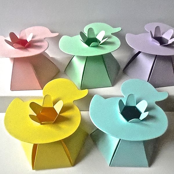 10 Duck Top Pastel Favour Boxes. baby shower baby naming