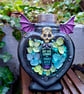 Witchy upcycled resin photo frame Valloween Valentines goth potion spooky cute