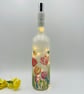 Decoupage bottle light with tulips, summer flowers, floral design - Image 1