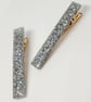 Silver Glitter Hair Clips Holographic - Image 6