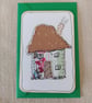 Handmade Cottage Collage Notecard - Eco friendly Flat Card (A6) candy stripe - Image 2