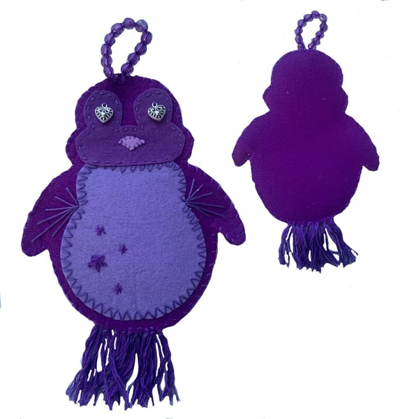 Polly penguin sea mobile patterns, Montessori Felt soft hanging Ornament, 