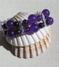 Purple Amethyst & Ametrine Gemstone Crystal Beaded Bracelet  - Image 2
