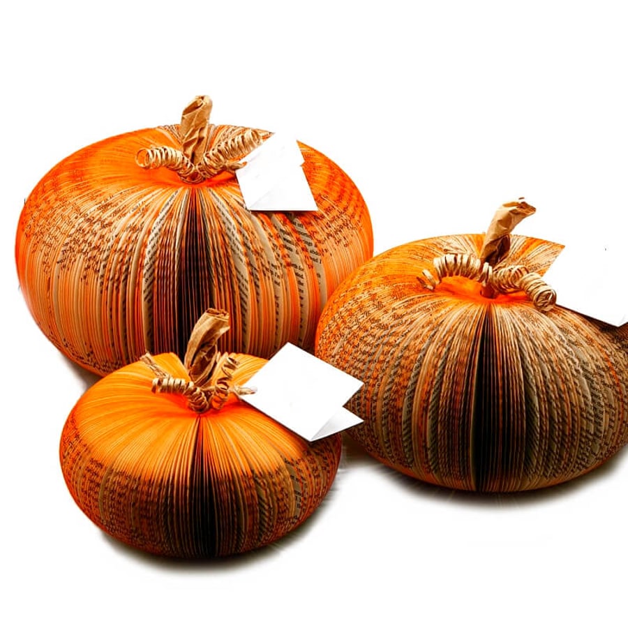 Paper Pumpkins Set of 3 Halloween Decoration 
