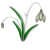 Stained Glass Snowdrop Suncatcher - Handmade Hanging Decoration