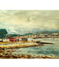 Cremyll Cornwall Watercolour Painting on Yupo Paper Mounted - Image 1