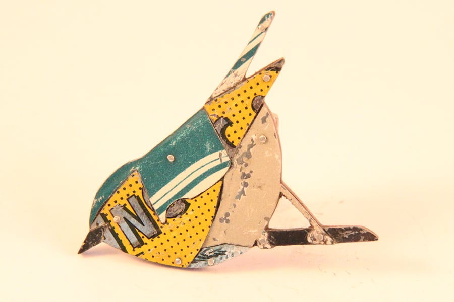 Wood Warbler Tin Brooch