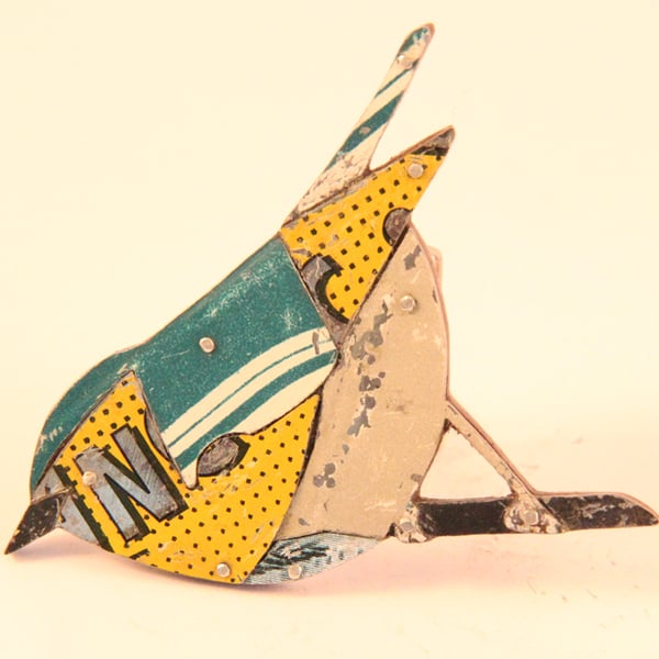 Wood Warbler Tin Brooch