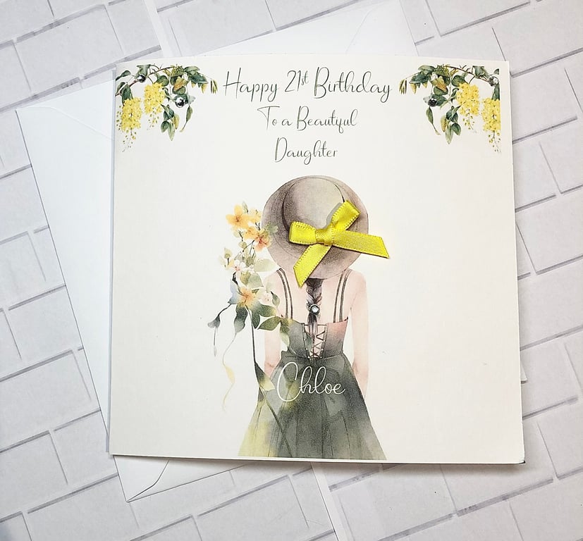 Girly Happy Birthday Card for Granddaughter, Mum, Sister, Daughter, Girlfriend