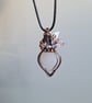 Pink Rose Quartz Heart Crystal & Copper Necklace Pendant Gift Jewellery Jewelry - Image 4