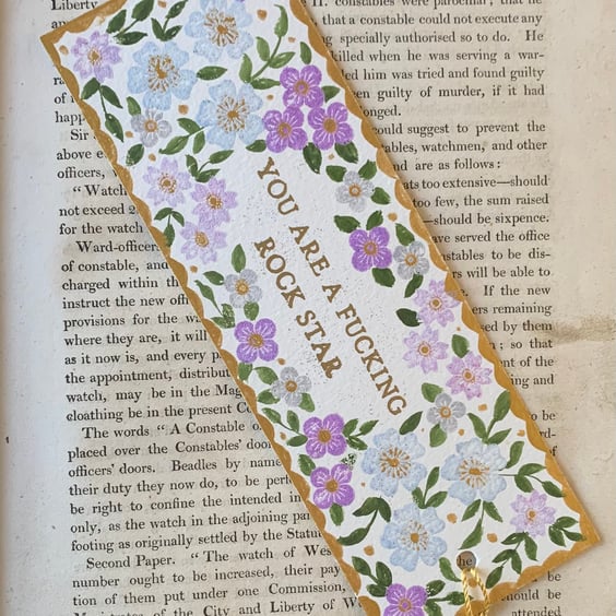 You Are A Fucking Rock Star Handmade  Bookmark