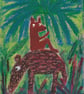 Cheeky Little Foxy Hitching a Ride -  Oil pastels - Made in Yorkshire - Image 1