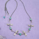 Dragonfly amazonite necklace