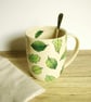 Mug - Green Beech and Oak Leaves, Pattern - Image 5