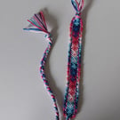 Handmade chevron friendship bracelet – blue, pink & purple – adjustable