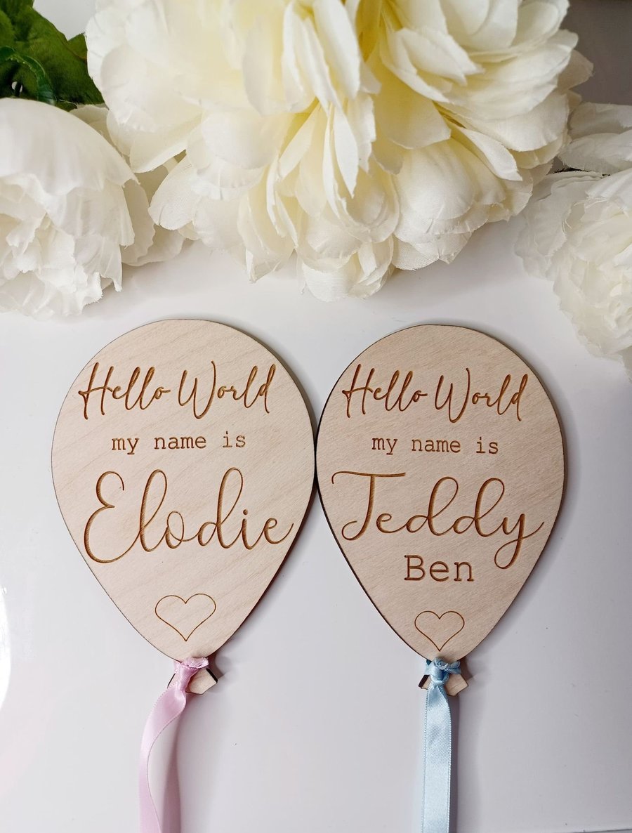 Personalised Baby Annoucement Sign, Welcome To The World, Baby Name Sign