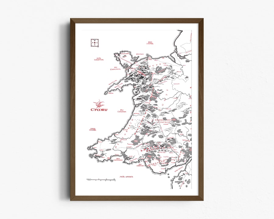 Cymru Map inspired by Tolkien
