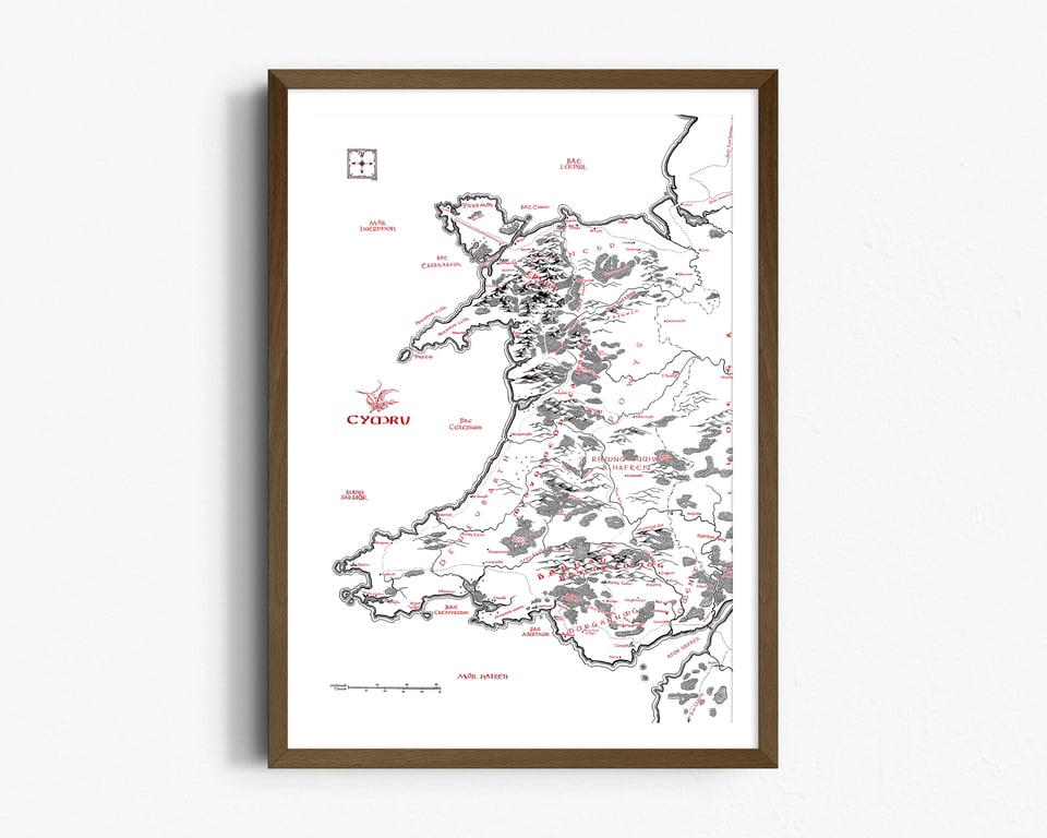 Cymru Map inspired by Tolkien