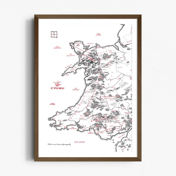 Cymru Map inspired by Tolkien