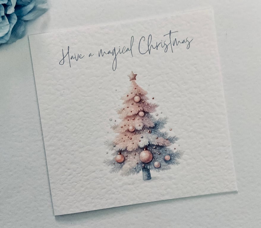 Pack of 3 Watercolour Christmas Cards - Pink