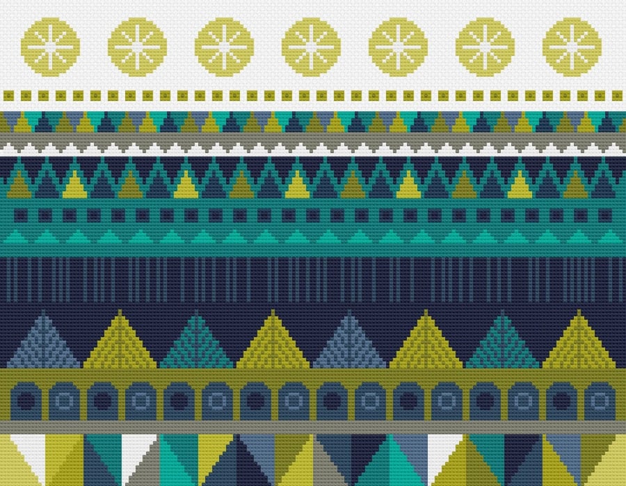 124 - Scandinavian Geometric Tree Pattern  - Cross Stitch Pattern