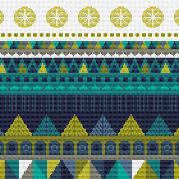 124 - Scandinavian Geometric Tree Pattern  - Cross Stitch Pattern