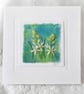 HAND EMBROIDERED GREETINGS CARD ON HAND DYED FABRIC - Image 1