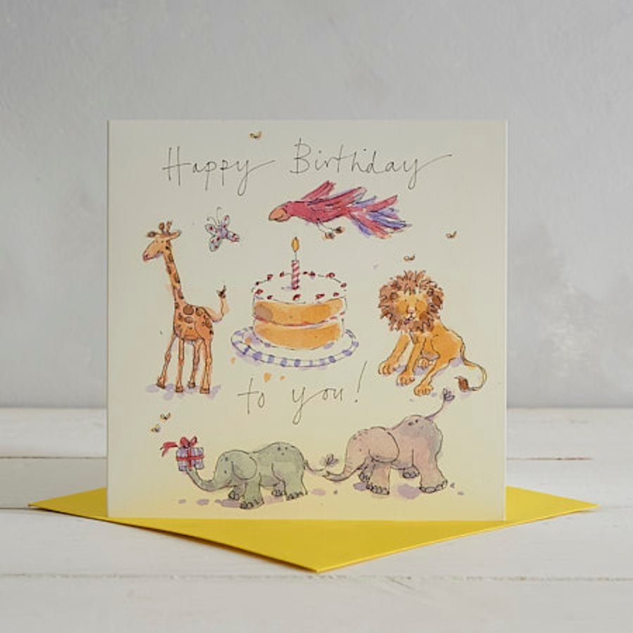 Happy Birthday Jungle Animals greetings card