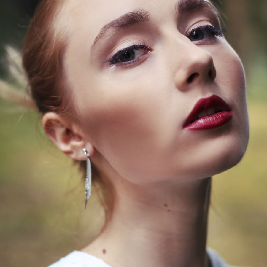 Long Dangle Earrings featuring real fountain pen nibs, Quirky drop earrings