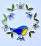 Stained Glass Blue Tit Spring Suncatcher - Handmade Window Decoration - Image 8