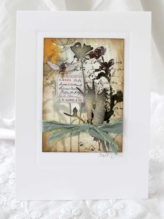 MIXED MEDIA  ART CARD FOR ANY OCCASION