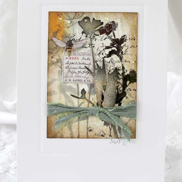 MIXED MEDIA  ART CARD FOR ANY OCCASION