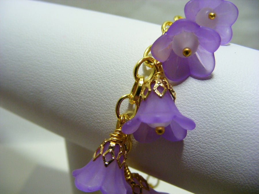 Lilac Flower Charm Bracelet