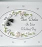 Wedding congratulations card with paper quilling flowers - Image 4