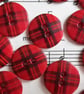 15mm 24L rare: Red Tartan Button - Image 1