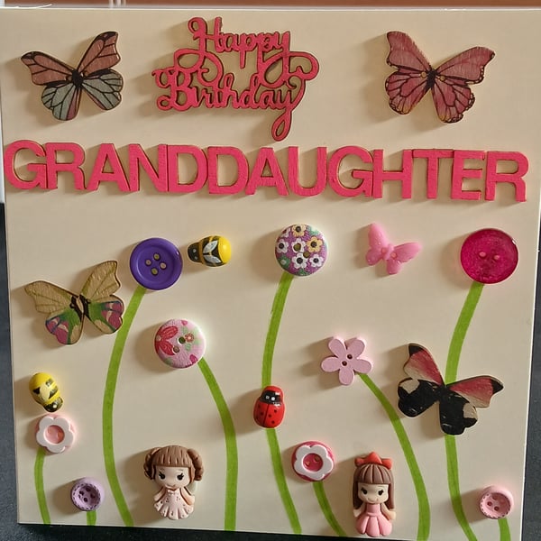 Handmade, granddaughter birthday card 