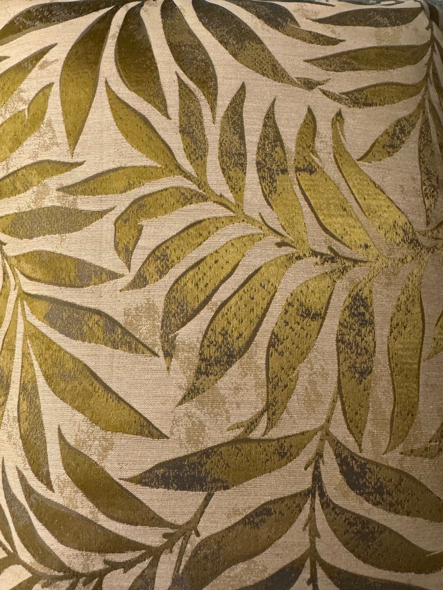 Handmade Olive Green Botanical Leaf Cushion