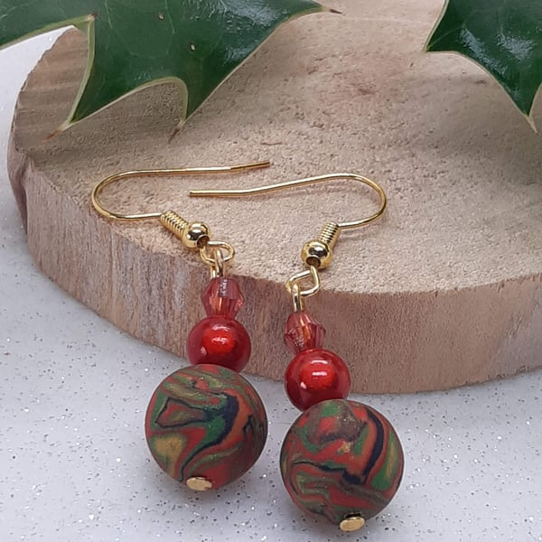 Colourful dangly earrings